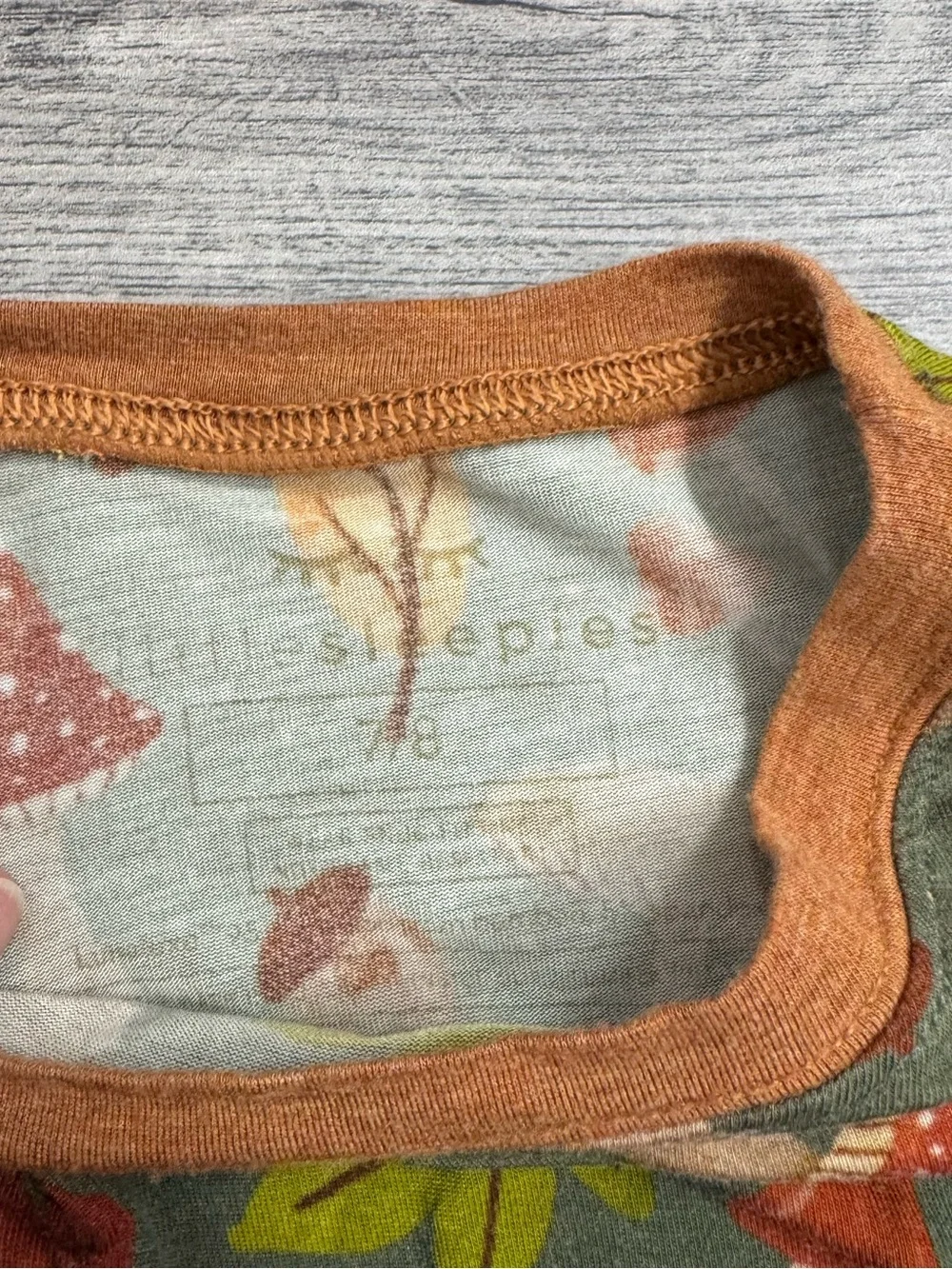 Little sleepies woodland forest long sleeve shirt 7/8